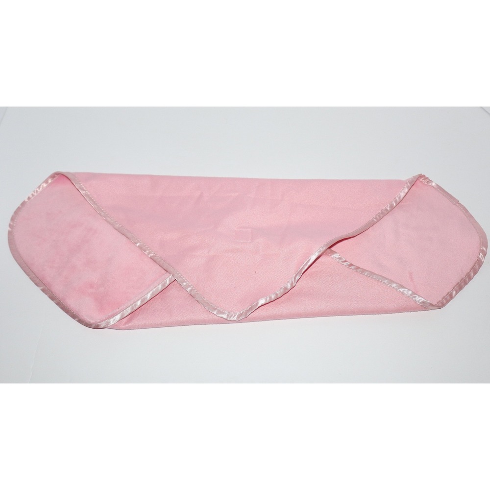 Baby Alive Pink Swaddle Blanket Satin Trim Plush Doll Accessory Hook Loop 16x15